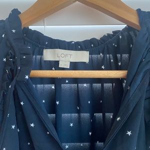 LOFT Star Blouse - Navy
